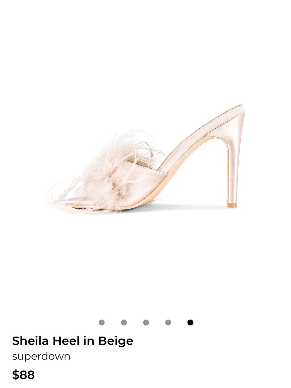superdown Beige Feather Mule Sheila Heel